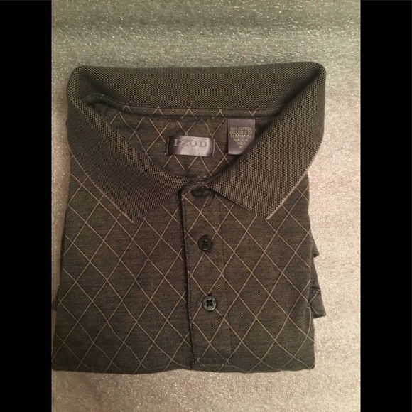 Izod golf gray diamond pattern polo - Picture 1 of 6